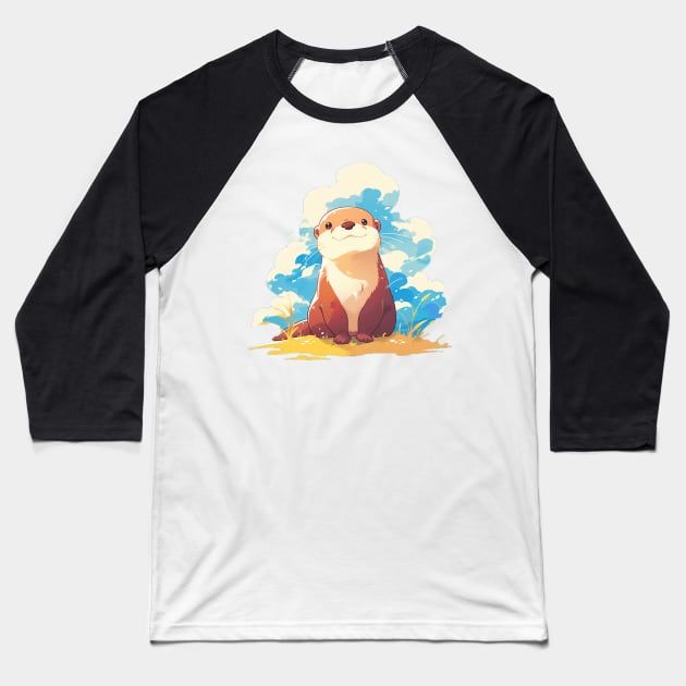 otter Baseball T-Shirt by StevenBag